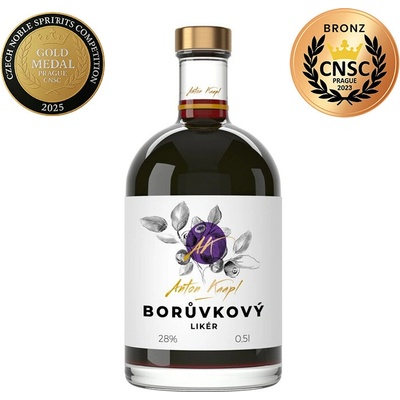 Anton Kaapl Borůvkový Likér 28% 0,5 l (holá láhev)
