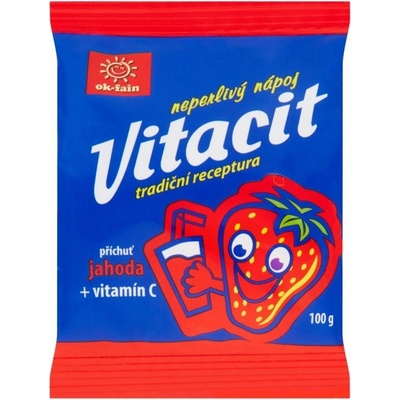 Vitacit neperlivý nápoj v prášku jahoda vitamín C 100 g
