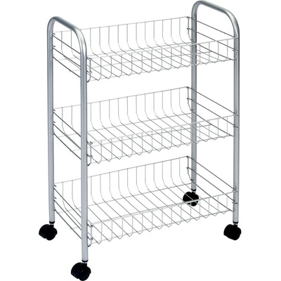 Metaltex Lugano pojízdný regál stříbrná 41 cm, 63 cm, 23 cm