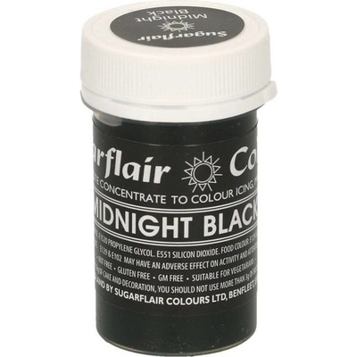 Sugarflair Gélová farba midnight black pastel 25 g