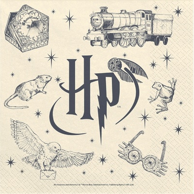 PartyDeco Papierové servítky Harry Potter 33x33 cm 20 ks