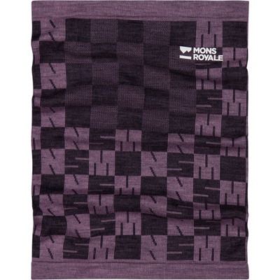 Mons Royale ASCENDER MERINO NECKWARMER Fialová Čierna Biela