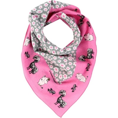 Bandana šátek Moomin floral pink 53x53 Lasessor Finsko