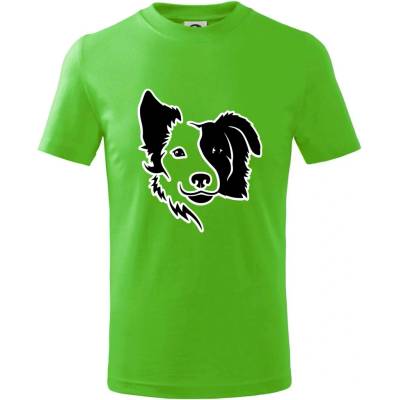 Border kólia obrys hlavy tričko detské Apple Green