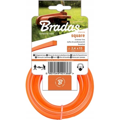 Bradas STRUNA DO KOSAČKY TRIMMER ŠTVORCOVÁ 2,4mm x 15m