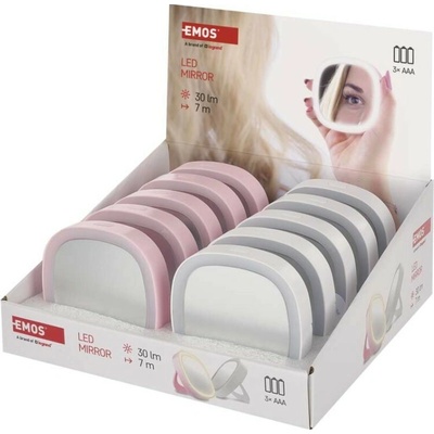 Emos Kapesní kosmetické zrcátko s LED světlem display box 10 ks cena za kus EMS P4718