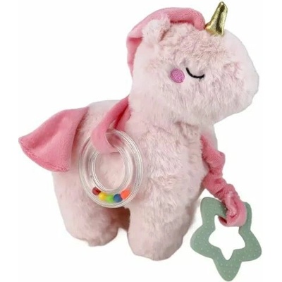 Manyuk Toys Hudobný plyšový poník na spanie s hryzátkom a hrkálkou