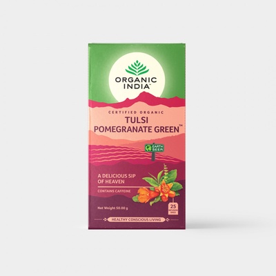 Organic India Tulsi se zeleným čajem a granátovým jablkem Bio 25 ks