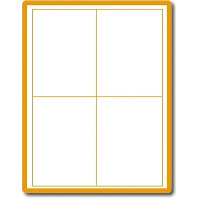 Print Etiketa A4, 90 mm x 130 mm, Lesklý papier, 4 etikety na hárku, pre laserové tlačiarne, s okrajom po celom obvode, ostré hrany - Balenie 1000 ks