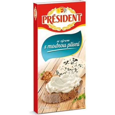 Président Tavený se sýrem s modrou plísní 3x50 g 150 g