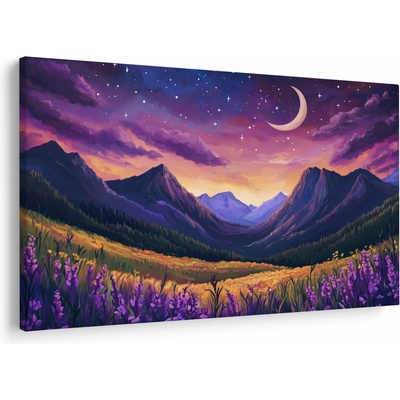 Obraz - Fialová krajina, jednodílný 150x100 cm