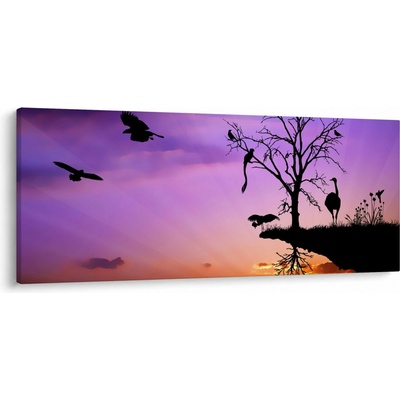 Obraz - Siluety zvířat, jednodílný 120x50 cm