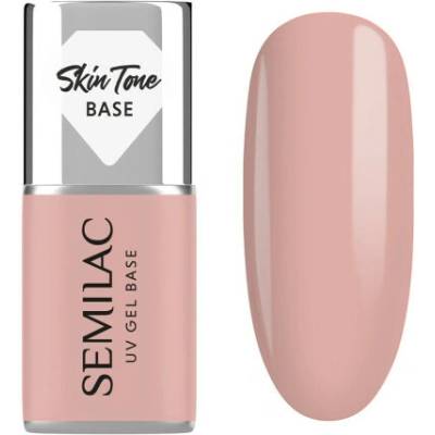 Semilac Skin Tone Cover Base pod hybridní laky na nehty, poloprůhledná, světle béžová, 7 ml