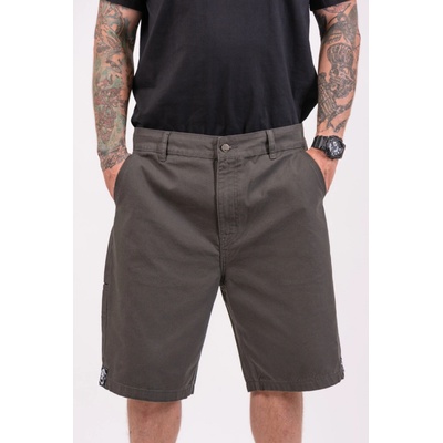 Black heart CHINO BASTRAD SKULL SHORT šedá