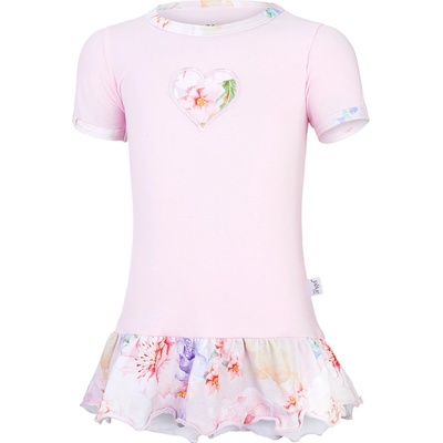 Little Angel Tunika tenká Outlast® růžová baby sv.růžová květy