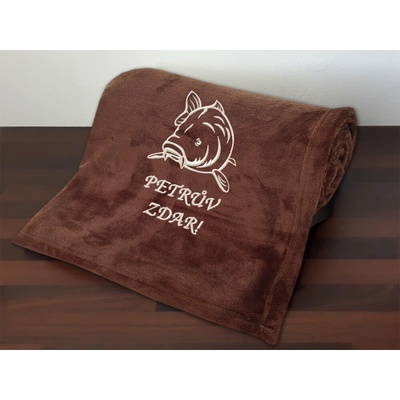 Povlečení Plus Deka pro rybáře Kapr + Petrův zdar hnědá 150x200