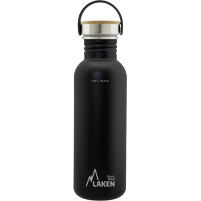 Laken Láhev ocel Basic Bamboo 750 ml černá