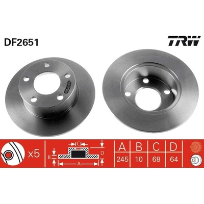TRW Brzdový kotúč DF2651