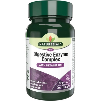 Natures Aid Trávící enzymy Complex s betainem HCl 100 mg 60 tablet