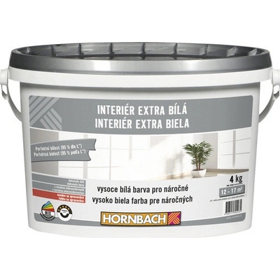 Hornbach Farba na stenu Interiér Extra Biela 4 kg