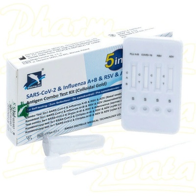 DeepBlue 5v1 respirační multitest (Adenovirus/RSV/Chřipka A+B/Covid) 1 ks