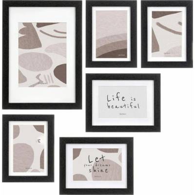 Giftdecor Nástěnné fotorámečky MURAL, 7 rámečků různých velikostí, černé – Hledejceny.cz