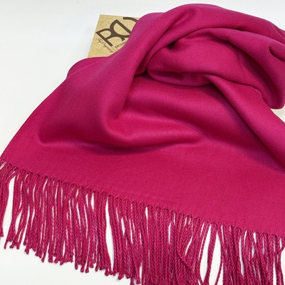 Luxusní fuchsiová (sytě růžová) pašmínová šála
