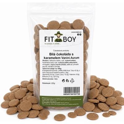 Fitboy Bílá s karamelem Vanini Aurum 200 g