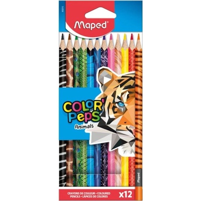 Maped Color´Peps Animals trojhranné farbičky 12 ks v kartónovom obale