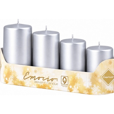 Emocio adventní stupně 4ks prům. 40mm Metal stříbrné