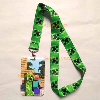 Šňůrka na krk 22527 s cedulkou Minecraft kamarádi