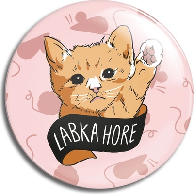Labka Hore odznak micka ružová