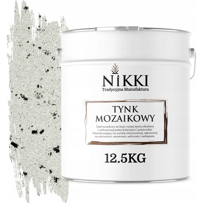 MOZAIKOVÁ OMÍTKA ŽIVIČNÁ 12,5KG VNITŘNÍ VENKOVNÍ BÍLÁ S ČERNOU SLÍDOU M02