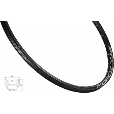 Ráfik Force XC BASIC DISC 559x19, 36dier, čierny
