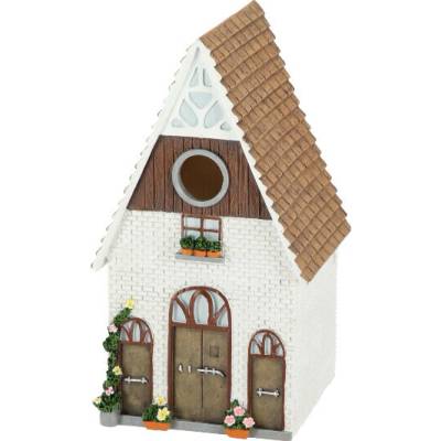 Esschert Design Búdka pre vtáčiky Farm House 25 cm biela