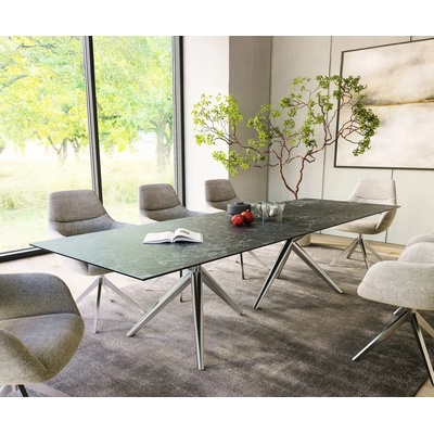 DELIFE Edge 300 x 100 keramika LaminamNero Greco antracit Estelar kulatý nerezová ocel
