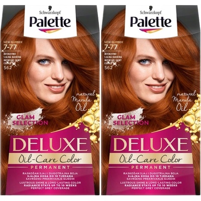 Palette Deluxe barva na vlasy 7-77 Intenzivní zářivá měď x2