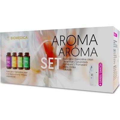 Biomedica aromatická sada 4 x 10 ml + dárek mini difuzér