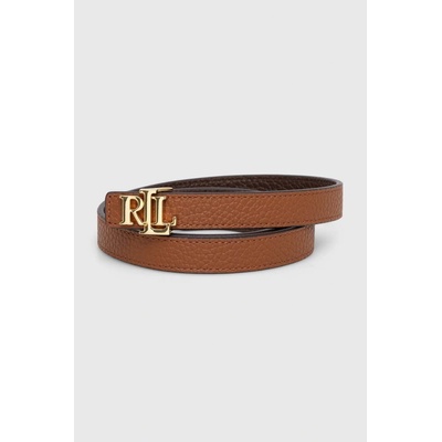 Ralph Lauren oboustranný kožený pásek Lauren dámský hnědá 412912038