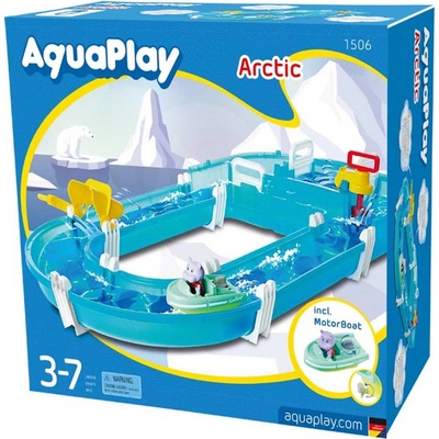 AquaPlay Vodná dráha Arctic s vodnou pumpou a hrošíkom Wilma v loďke AQ1506