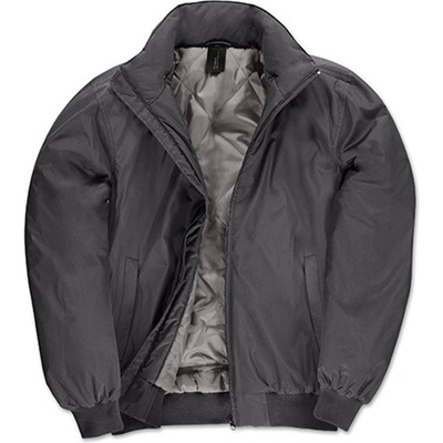 B & C pánska bunda bomber JM961 Dark Grey Solid