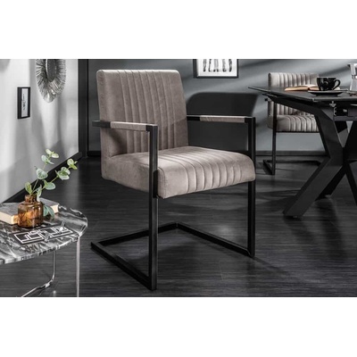 LuxD Boss s podrúčkami sivohnedá taupe