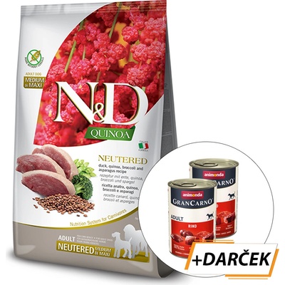 N&D Quinoa Grain Free Adult Medium & Maxi Neutered Duck Broccoli & Asparagus 12 kg