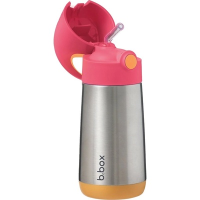 B.Box Termoska na pití s brčkem Růžový 350 ml