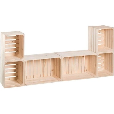 ČistéDrevo Drevené debničky obývacia stena 80 x 180 x 30 cm