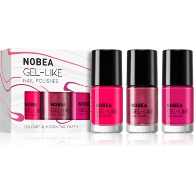 NOBEA Day-to-Day 3-Piece Gel-like Nail Polish set sada lakov na nechty Cocktail Party