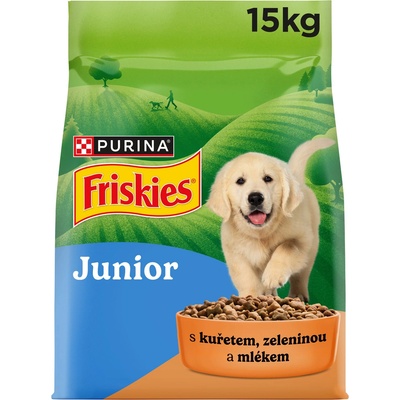 Friskies Junior s kuřetem zeleninou a mlékem 2 x 15 kg