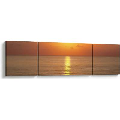 Obraz - Západ slnka nad oceánom, trojdielne 170x50 cm