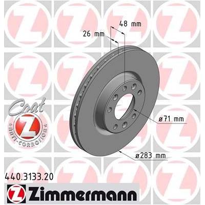 ZIMMERMANN Brzdový kotúč 440313320