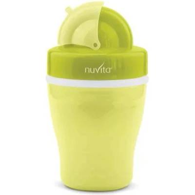 Nuvita 1436 detský pohárik so slamkou a dvojitou stenou, 200 ml zelený